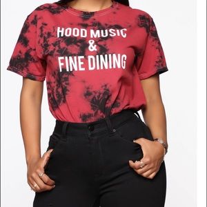 Hood Music Tunic Top-Burgundy Combo